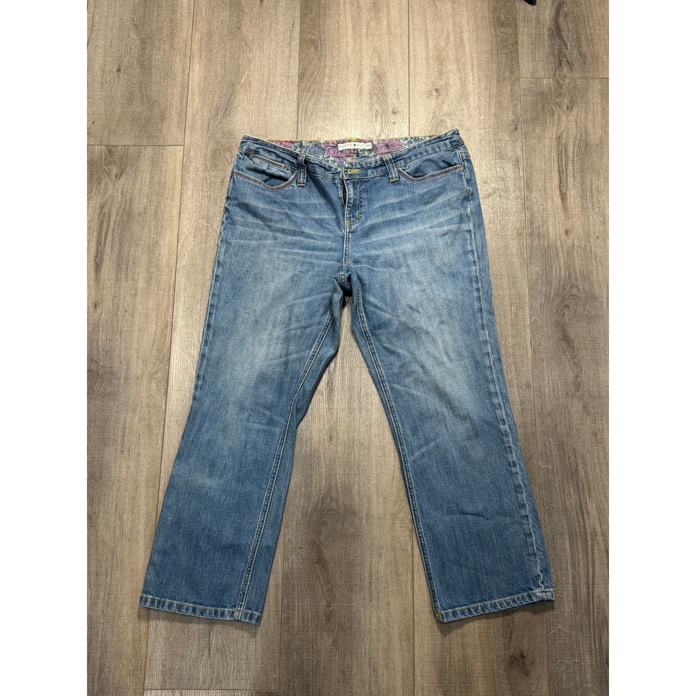 Vintage Tommy Hilfiger Womens Bootcut Jeans Floral Waistband Size 14
